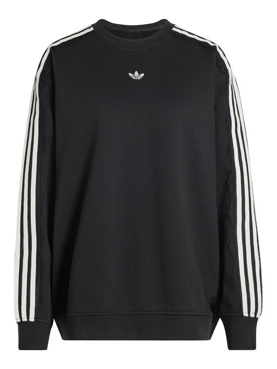 adidas adidas Bluza Lace 3 Stripes Crew LG4251 Czarny Regular Fit