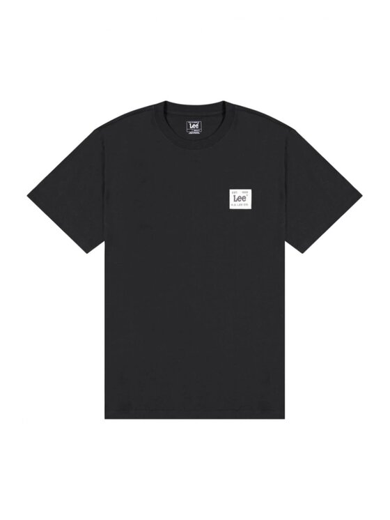 Lee Lee T-Shirt WOVEN LABEL TEE Czarny Regular Fit