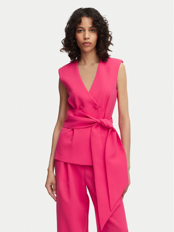 French Connection Vestă elegantă Tiana 7G9B0 Roz închis Regular Fit
