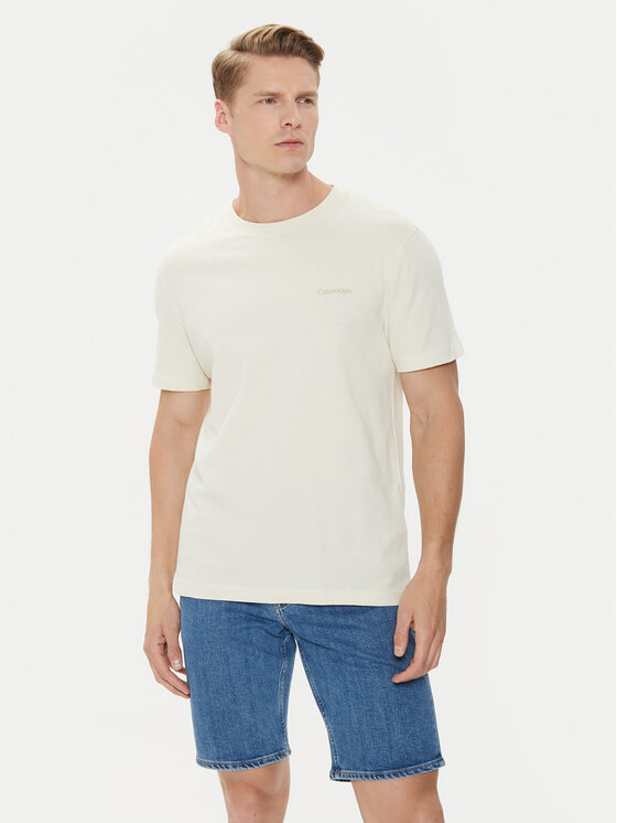 Calvin Klein Tricou Enlarged Back Logo K10K113106 Bej Regular Fit image0
