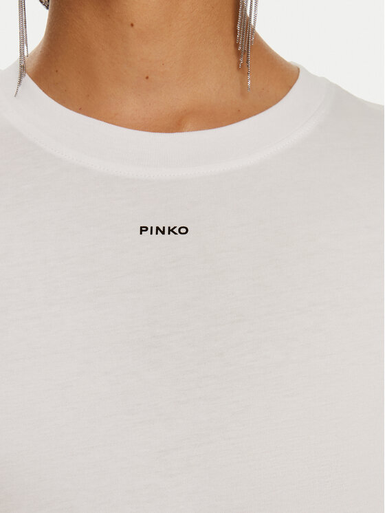 PINKO Pinko T-Shirt Basico 100373 A228 Biały Regular Fit