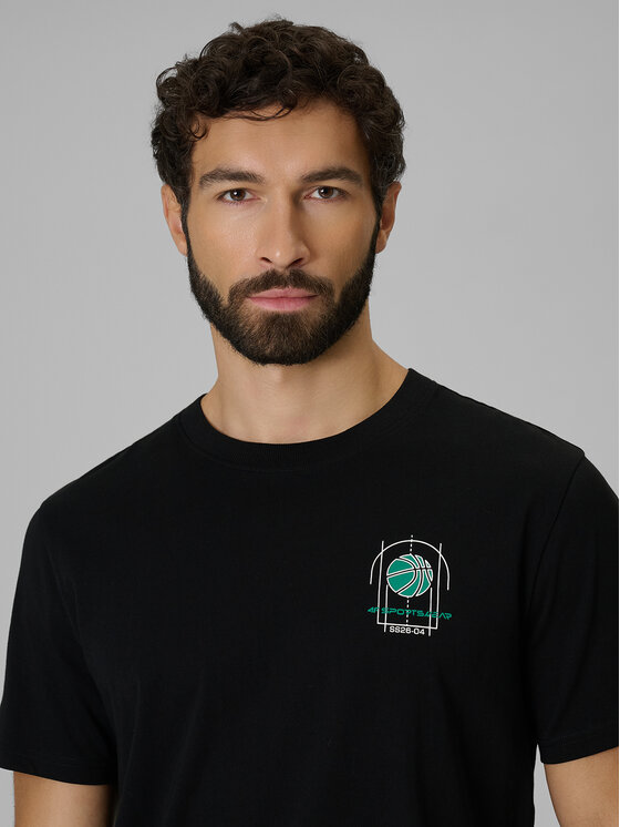 4F 4F T-Shirt ESSENTIALS Czarny Regular Fit