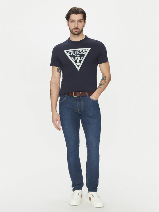 Guess Guess T-shirt M5GI06I3Z14 Tamnoplava Classic Fit