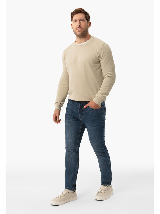 Volcano Volcano Sweter S-LOGAN Beżowy Regular Fit