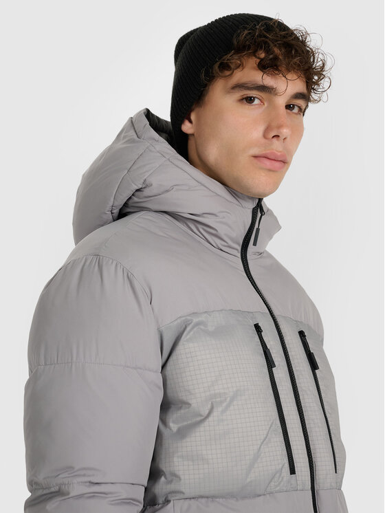 4F 4F Kurtka puchowa APRES SKI Szary Regular Fit