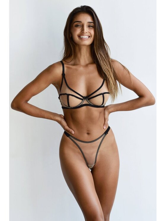 Stringi, rozmiar M, Beżowe, Caffe Latte