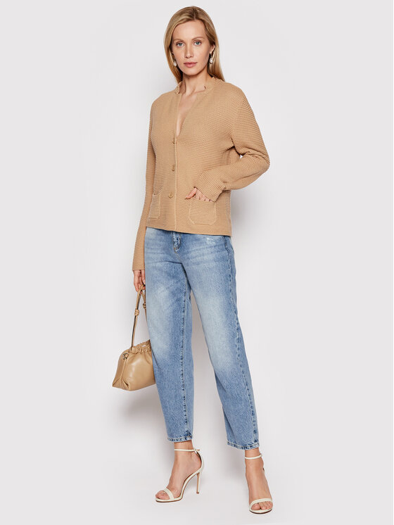 United Colors Of Benetton Kardigán 1494D6833 Bézs Regular Fit