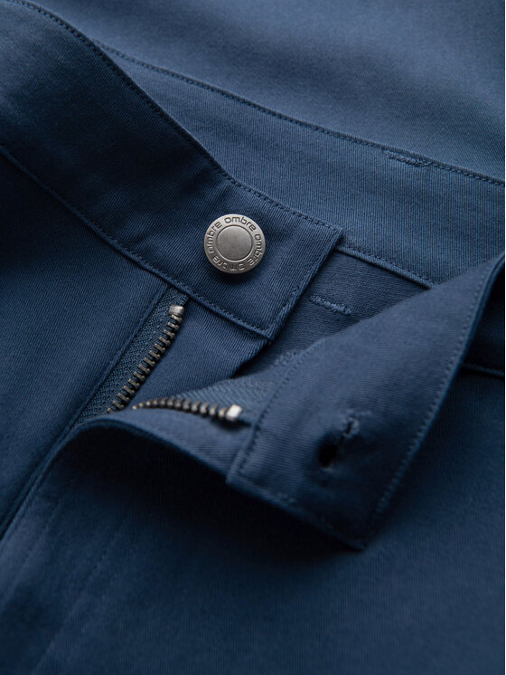 Ombre Ombre Spodnie cargo P1517 Niebieski Straight Fit