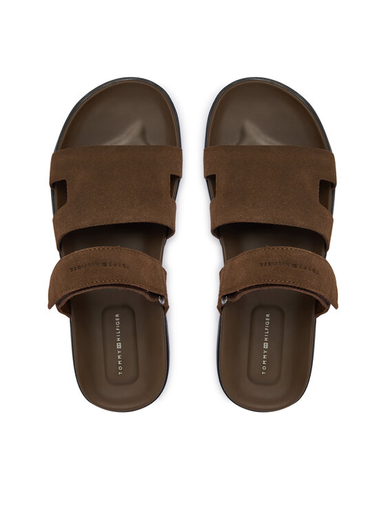 Tommy Hilfiger Tommy Hilfiger Pantoletten Adjustable Premium Suede Sandal FM0FM05774 Braun