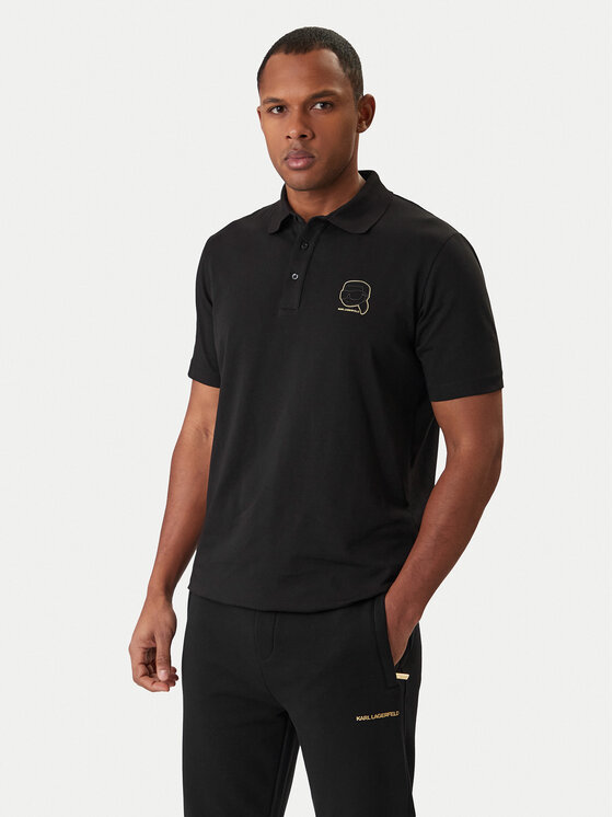 KARL LAGERFELD KARL LAGERFELD Pólóing 745025 561235 Fekete Regular Fit