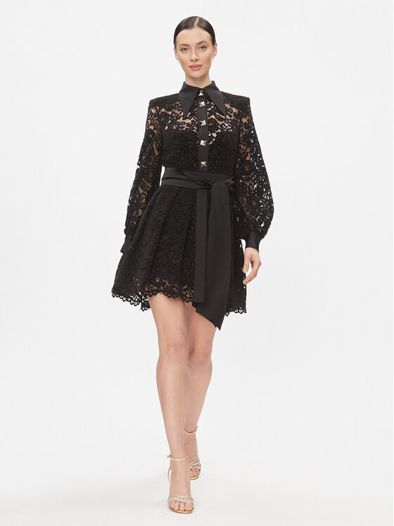 Babylon Babylon Cocktail obleka T_S00823 Črna Regular Fit
