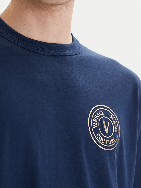 Versace Jeans Couture Versace Jeans Couture Majica 80GAHT04 CJ00T Mornarsko modra Regular Fit