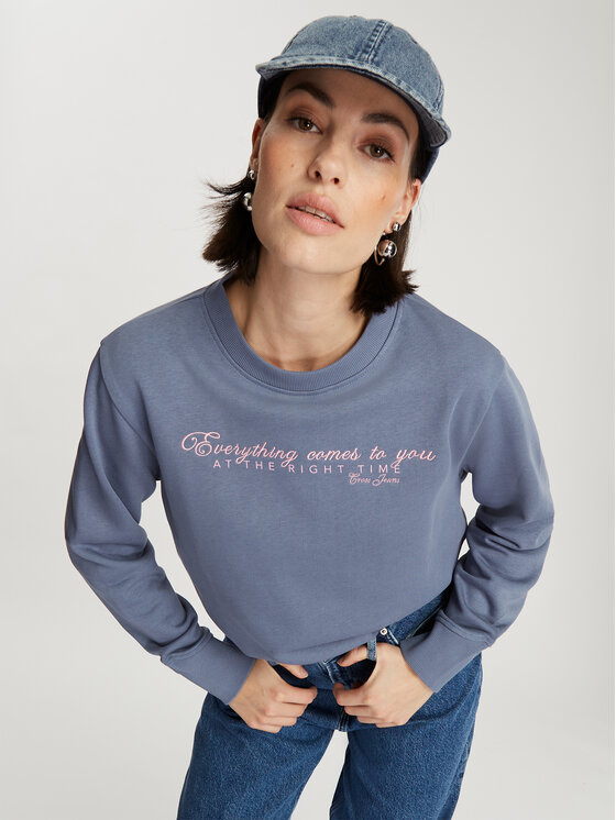 Cross Jeans Cross Jeans Bluza 65466-014 Niebieski Regular Fit