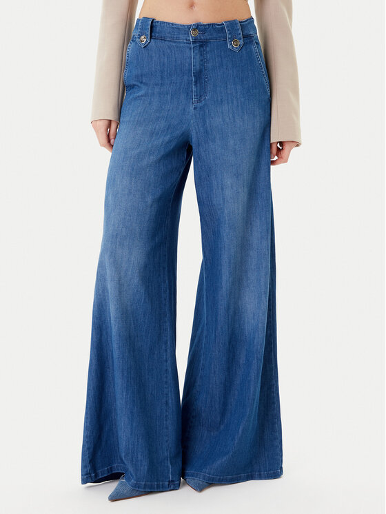 Marella Jeansy 2523186154 Granatowy Wide Leg