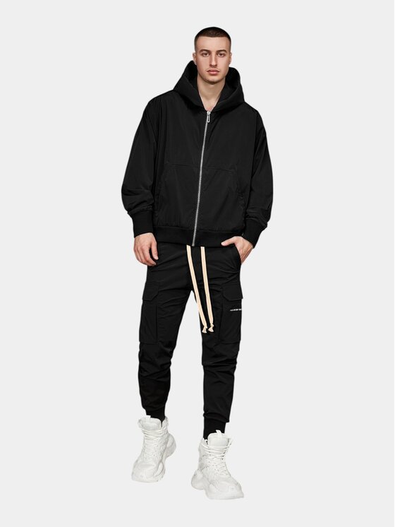 MADE BY SOCIETY MADE BY SOCIETY Kurtka anorak Hanorac Pure Noir- H17084 Czarny Basic Fit