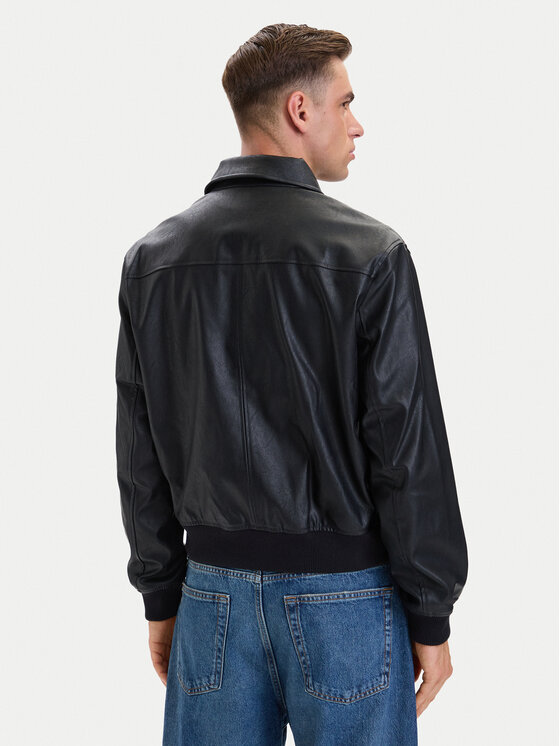 Calvin Klein Jeans Calvin Klein Jeans Μπουφάν από απομίμηση δέρματος LV04RH413G Μαύρο Regular Fit