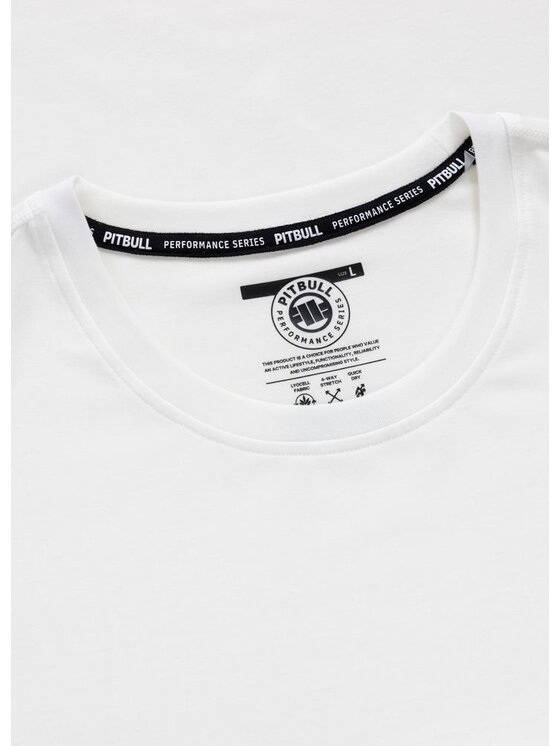 PITBULL PITBULL Koszulka techniczna Casual Sport SMALL LOGO II Biały Regular Fit