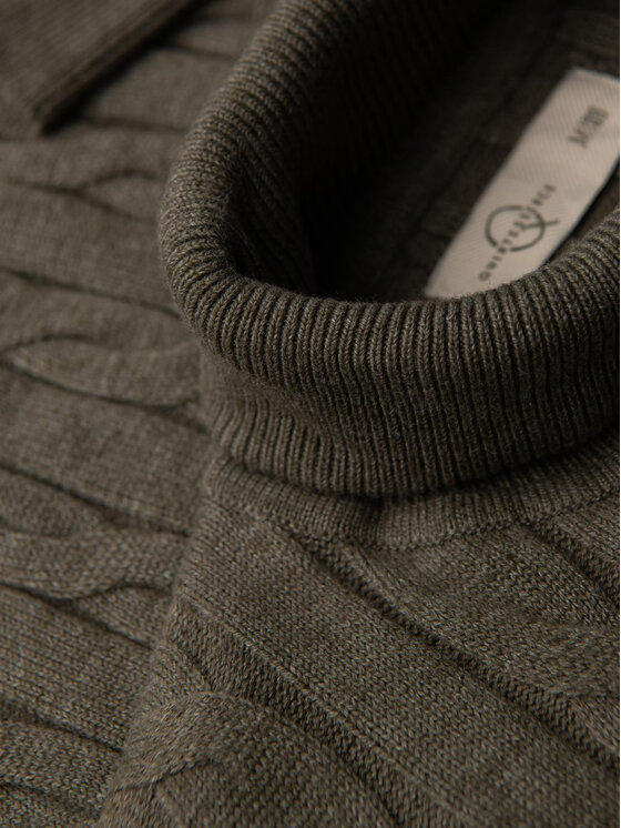 Ombre Ombre Sweter OM-SWTN-0157 Zielony Regular Fit