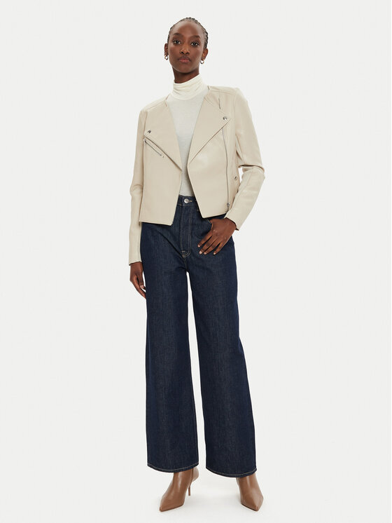 Vero Moda Vero Moda Jacke aus Kunstleder Riley 10302441 Beige Slim Fit