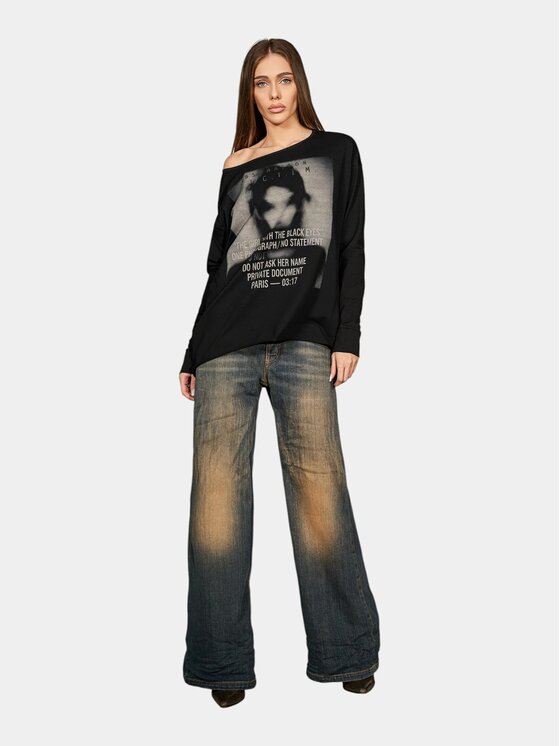 MADE BY SOCIETY MADE BY SOCIETY T-Shirt Noir Élément - T27904 Czarny Basic Fit