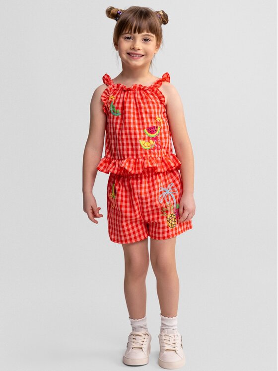 minoti minoti Komplet top i spodenki 30SET103 Pomarańczowy Regular Fit