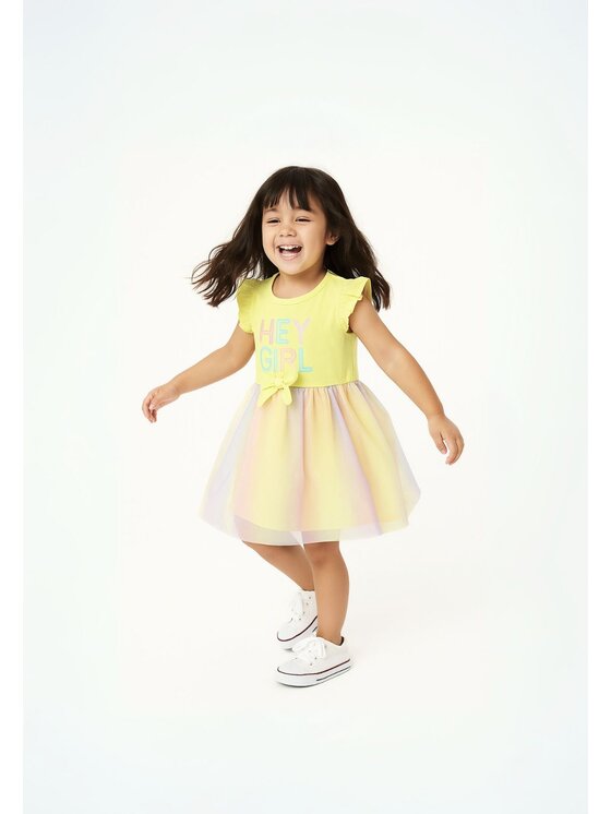 MINOTI MINOTI Sukienka letnia 18DRESS 5 Żółty Regular Fit
