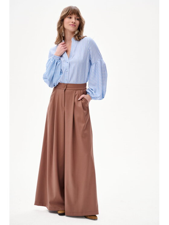 blue shadow blue shadow Spodnie damskie Vida Brązowy Regular Fit