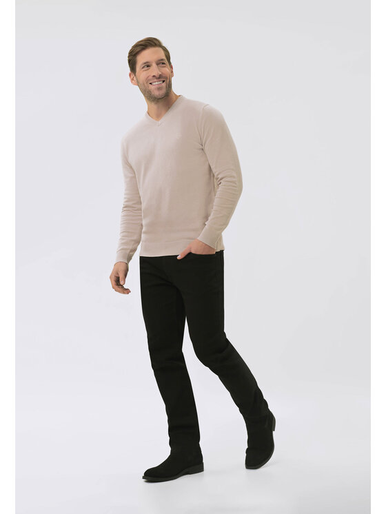 Volcano Volcano Sweter S-KLARO Beżowy Regular Fit