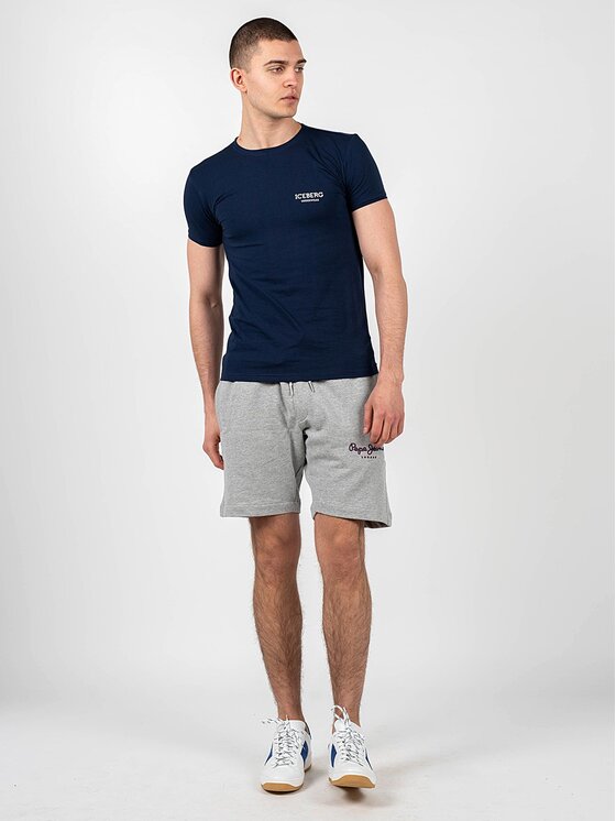 Iceberg Iceberg T-Shirt ICE1UTS01 Granatowy Slim Fit