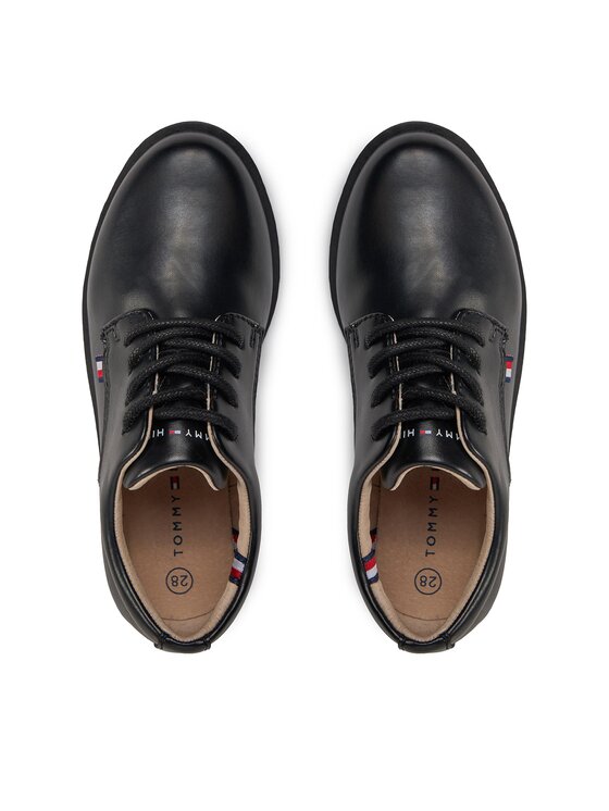 Tommy Hilfiger Tommy Hilfiger Īsi apavi Low Cut Lace Up Shoe T3B4-33174-1355 Melns