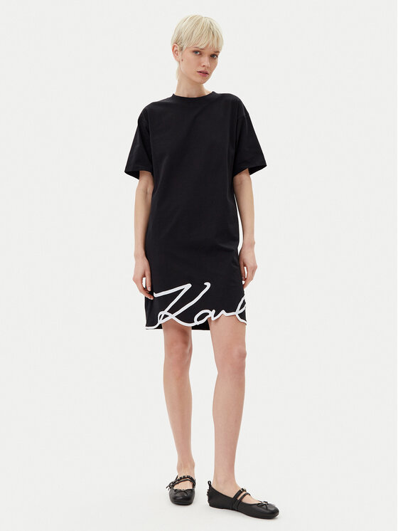 KARL LAGERFELD KARL LAGERFELD Každodenní šaty A1W13001 Černá Regular Fit
