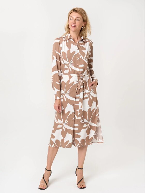 Willsoor Willsoor Sukienka koszulowa 68115 Brązowy Comfortable Fit