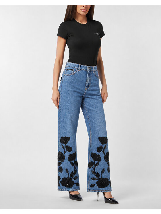 PHILIPP PLEIN PHILIPP PLEIN Džínsy 31206 Modrá Straight Fit