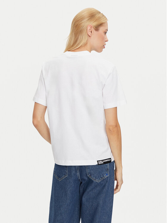 Karl Lagerfeld Jeans Karl Lagerfeld Jeans T-krekls 246J1712 Balts Regular Fit