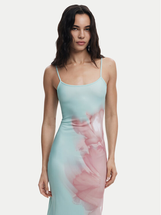 Desigual Desigual Letné šaty Lyon 25SWVK44 Tyrkysová Regular Fit
