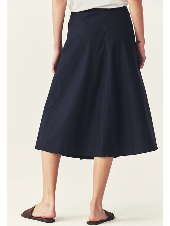 TATUUM TATUUM Midi sukňa TENEROS Tmavomodrá Flare Fit