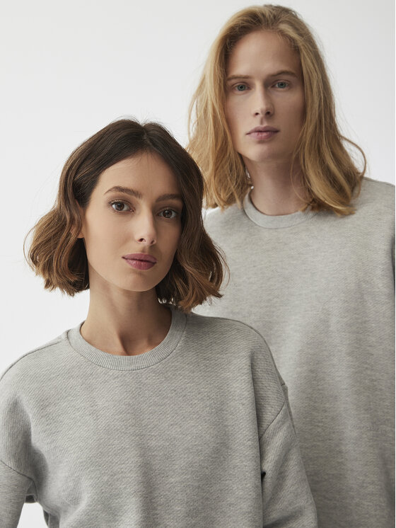 Americanos Americanos Majica dugih rukava Unisex Portland Siva Relaxed Fit