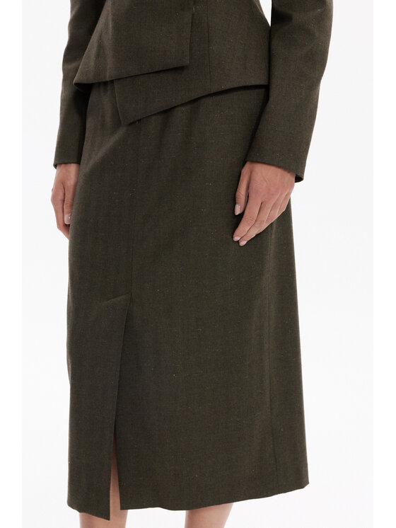 Deni Cler Milano Deni Cler Milano Spódnica ołówkowa W-DC-7055-F5-D4-49-1 Khaki Regular Fit