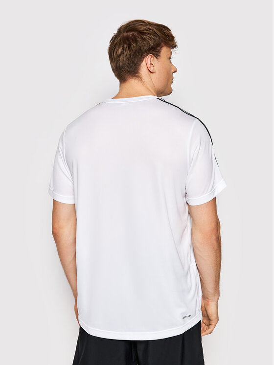 adidas adidas Тениска от техническо трико Aeroready Designed To Move Sport 3-Stripes GM2156 Бял Regular Fit