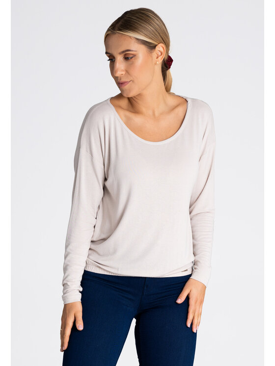 FIGL FIGL Bluzka M981 Beżowy Regular Fit
