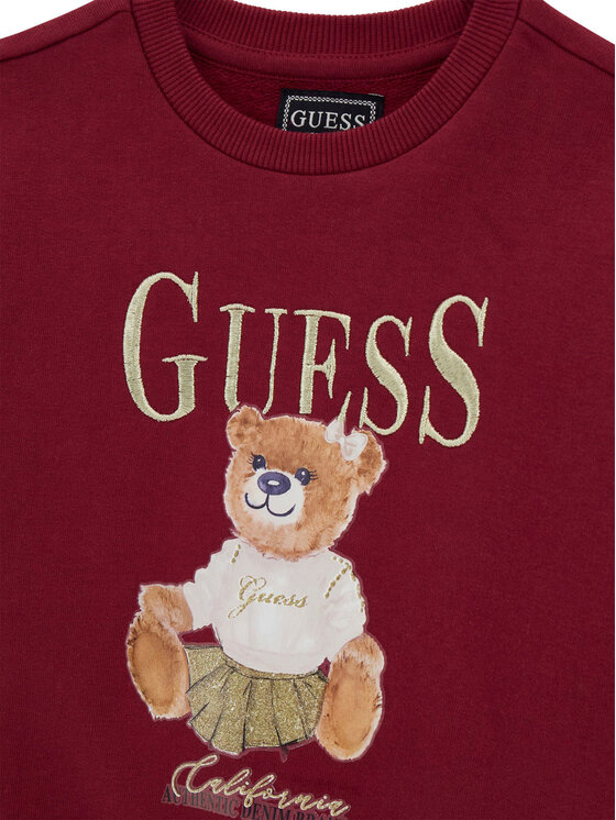 Guess Guess Bluza K5BQ00 KAX74 Czerwony Regular Fit