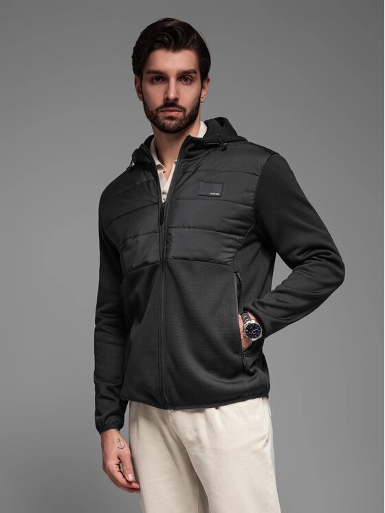 Ombre Ombre Bunda pro přechodné období OM-JANP-0160 Černá Regular Fit