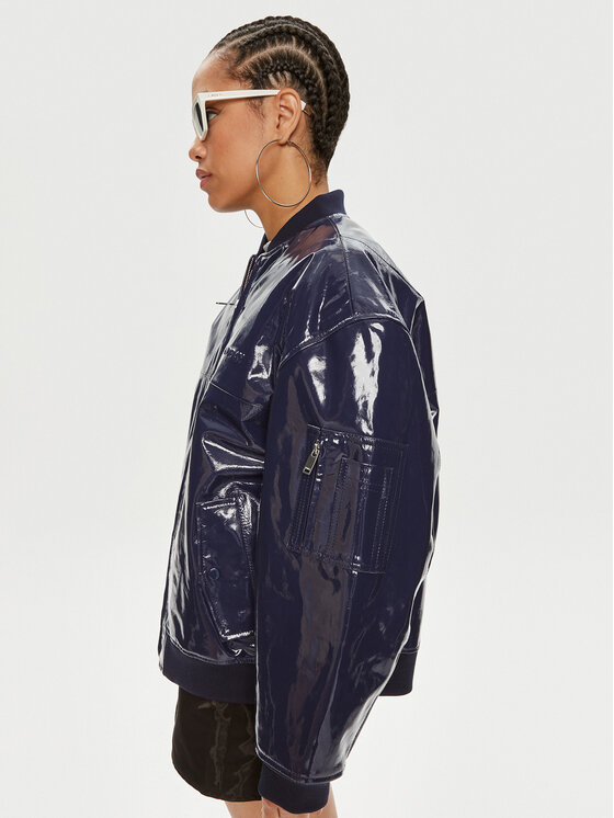 2NDDAY 2NDDAY Lederjacke Santos 2244512601 Dunkelblau Relaxed Fit
