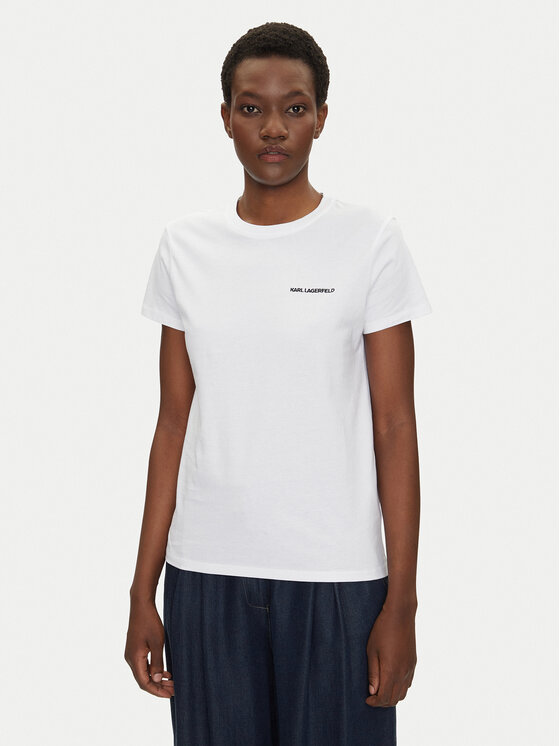 Damski T-Shirt KARL LAGERFELD, Rozmiar M, Biały, A1W17019