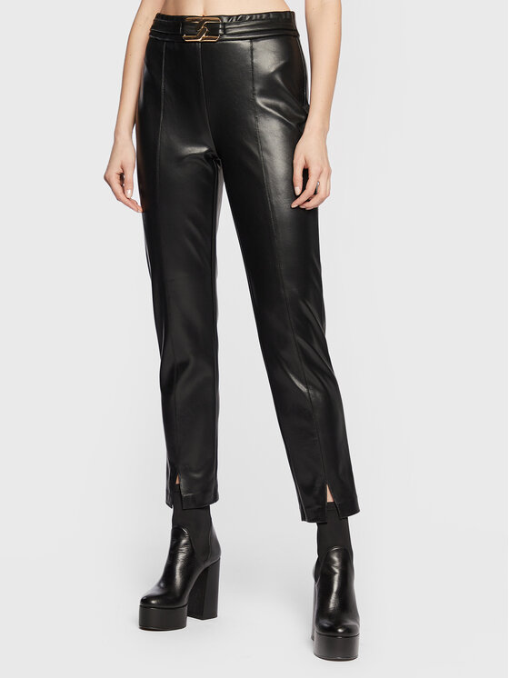 Joseph Ribkoff Pantaloni din imitație de piele 223131 Negru Regular Fit
