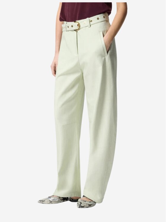 PINKO PINKO Jazdecké nohavice Pantaloni con cintura Zelená Regular Fit