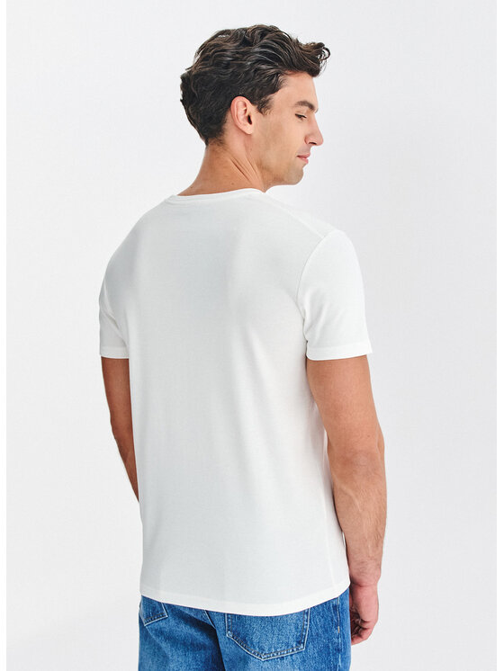 Pako Lorente Pako Lorente T-Shirt P000B-TT-005 Écru Regular Fit