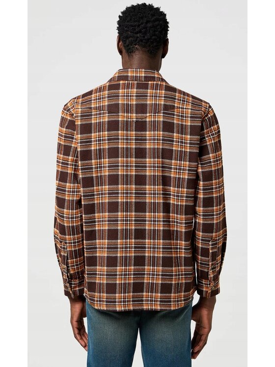 Wrangler Wrangler Koszula Overshirt Brązowy Overshirt Fit