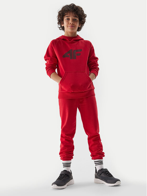 4F 4F Spodnie dresowe 4FJWSS24TTROM591 Czerwony Regular Fit