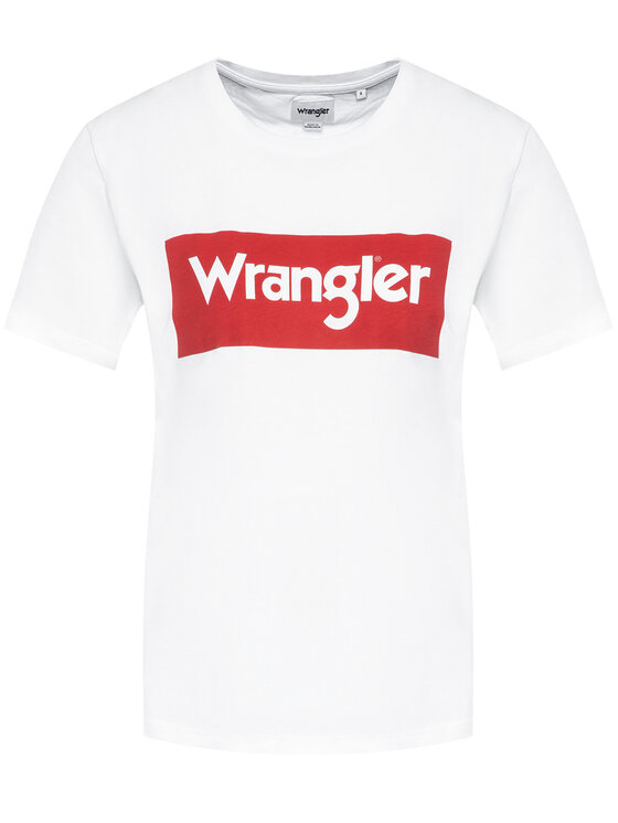 Wrangler Wrangler T-Shirt Logo Tee W7P3EV737 112132038 Biały Regular Fit